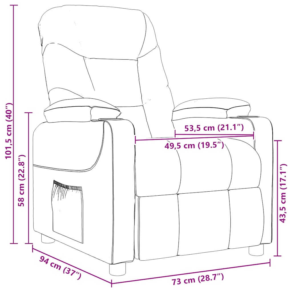 Poltrona Massaggiante Verde Scuro in Tessuto