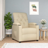 Poltrona Reclinabile in Tessuto Crema