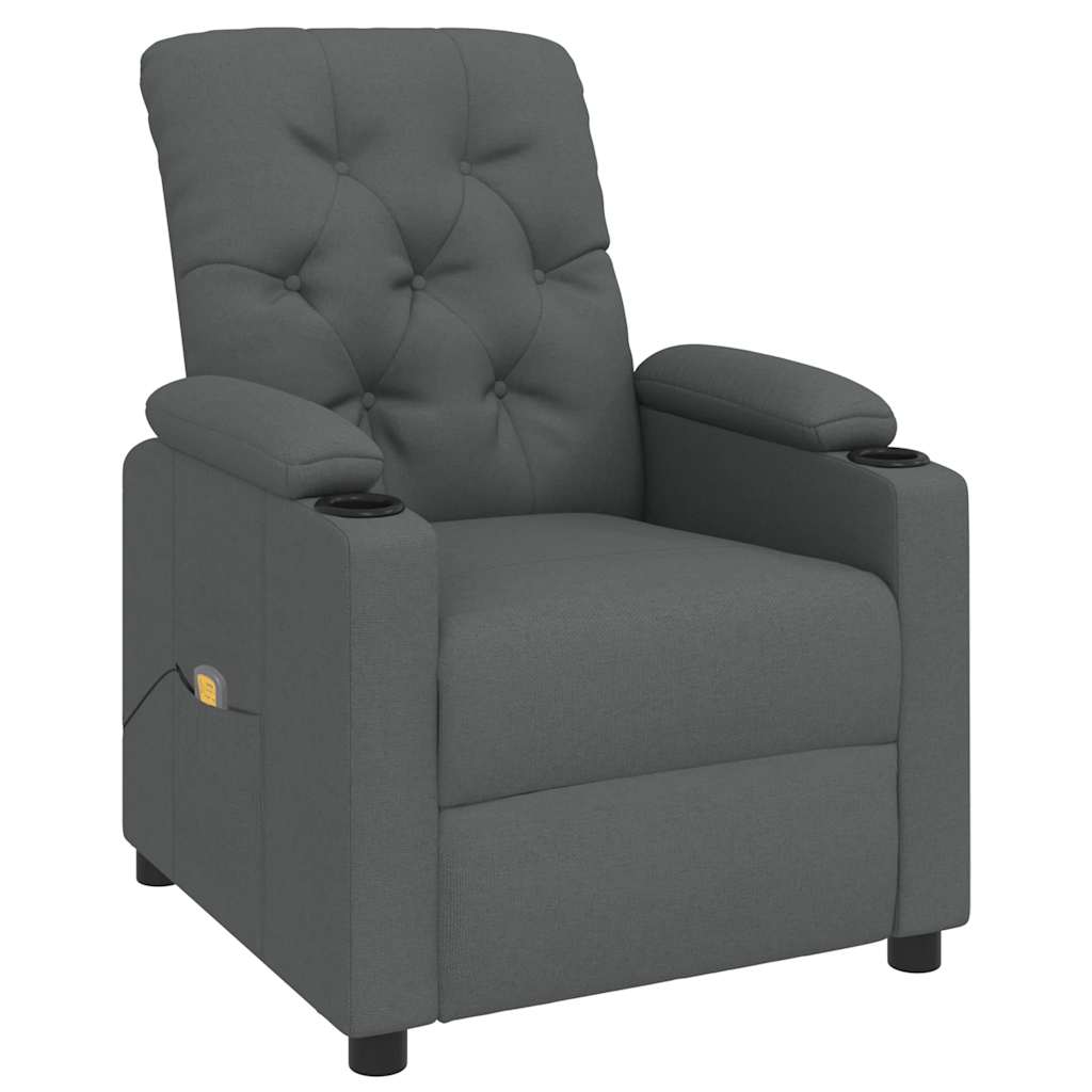 Poltrona Massaggiante Reclinabile Grigio Scuro in Tessuto cod mxl 32319