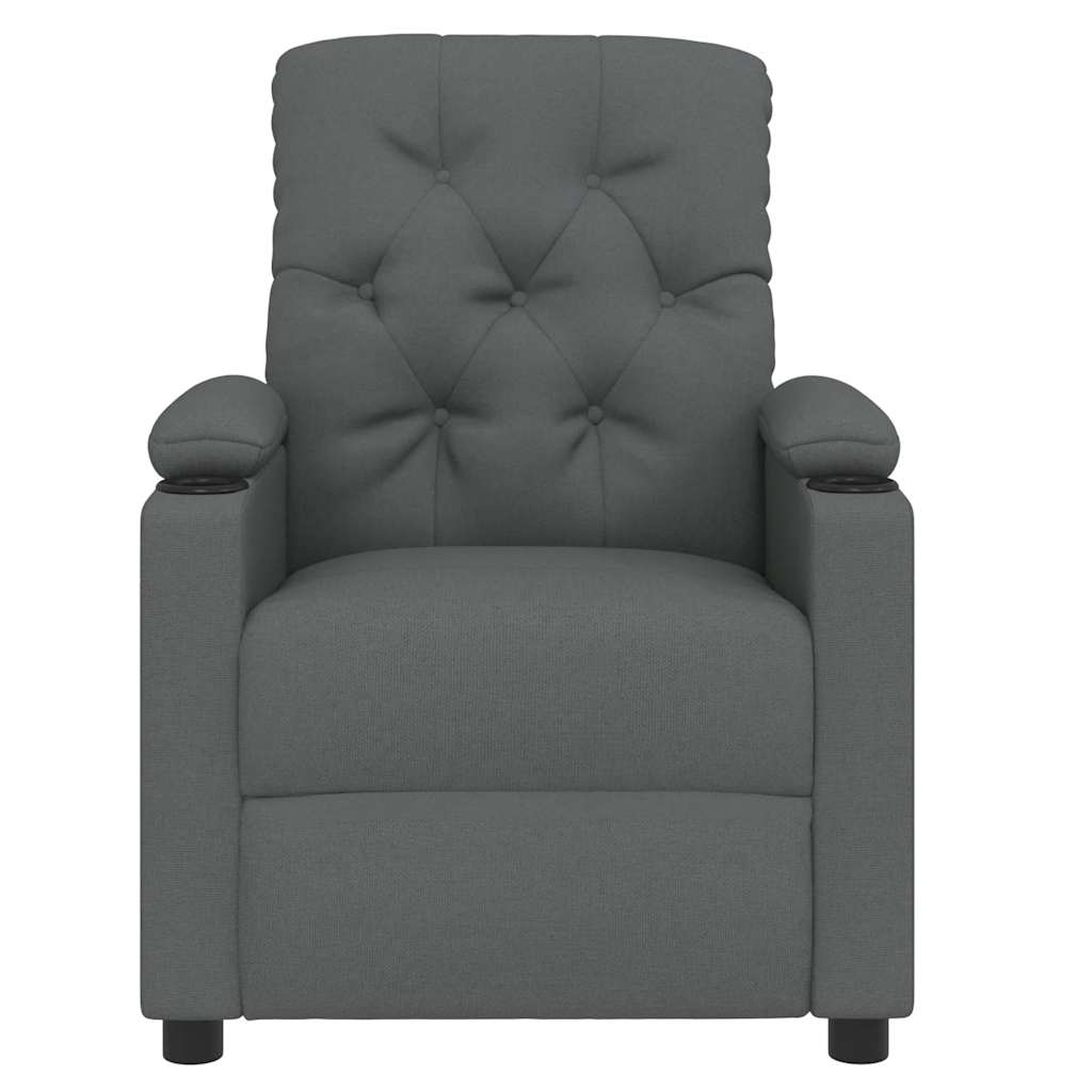 Poltrona Massaggiante Reclinabile Grigio Scuro in Tessuto cod mxl 32319