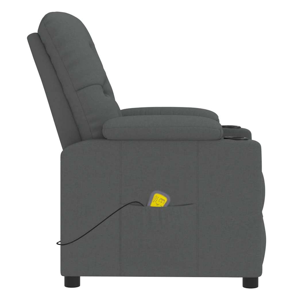 Poltrona Massaggiante Reclinabile Grigio Scuro in Tessuto cod mxl 32319