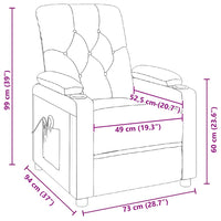 Poltrona Massaggiante Marrone Scuro in Tessuto