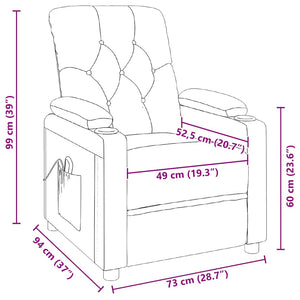Poltrona Massaggiante Marrone Scuro in Tessuto