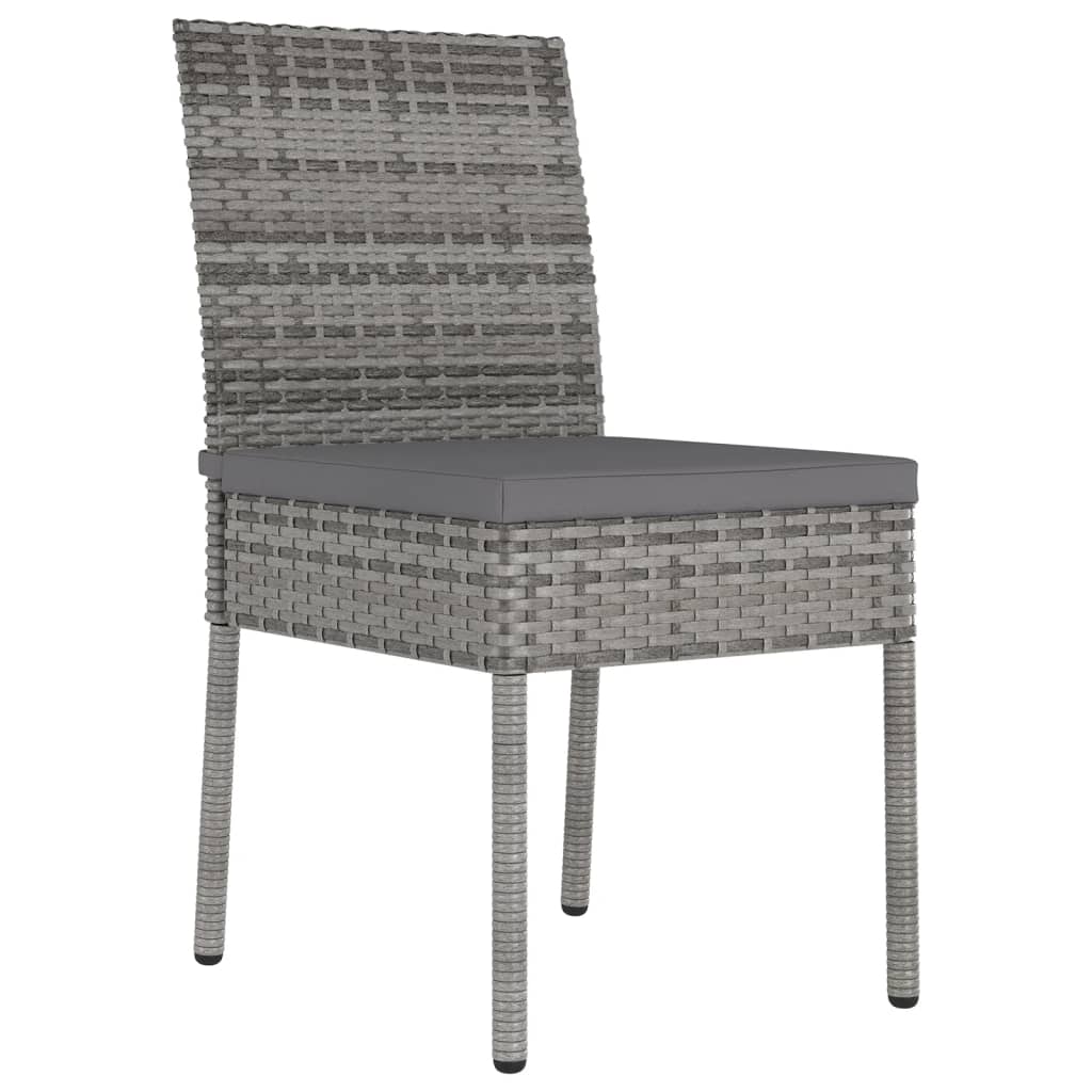 Sedie da Pranzo per Giardino 4 pz in Polyrattan Grigio 317169