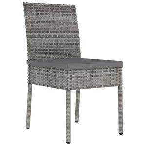 Sedie da Pranzo per Giardino 4 pz in Polyrattan Grigio 317169