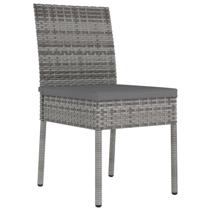 Sedie da Pranzo per Giardino 4 pz in Polyrattan Grigio 317169