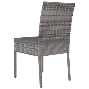 Sedie da Pranzo per Giardino 4 pz in Polyrattan Grigio 317169