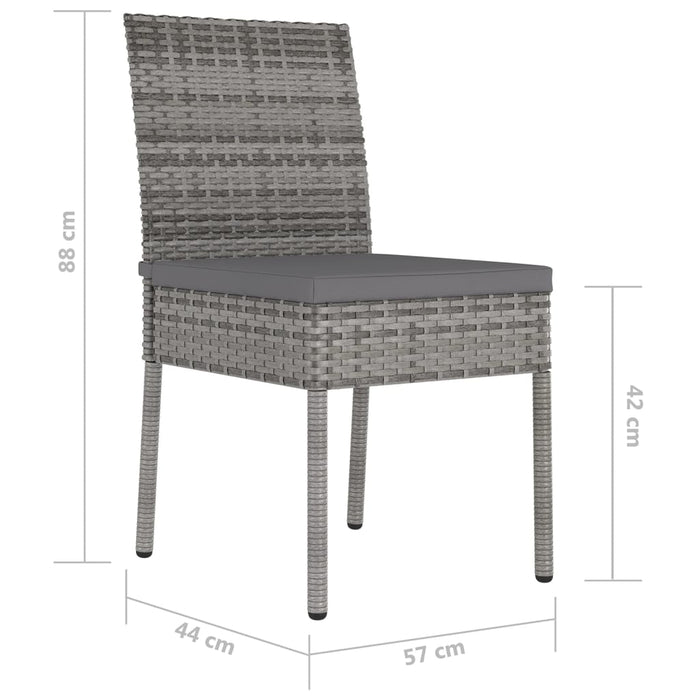 Sedie da Pranzo per Giardino 4 pz in Polyrattan Grigio 317169