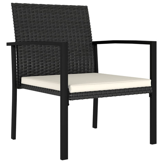 Sedie da Pranzo per Giardino 4 pz in Polyrattan Nero 317171