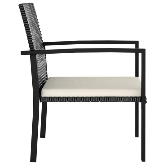 Sedie da Pranzo per Giardino 4 pz in Polyrattan Nero 317171