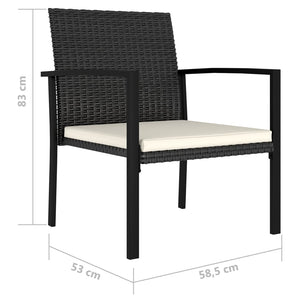 Sedie da Pranzo per Giardino 4 pz in Polyrattan Nero 317171