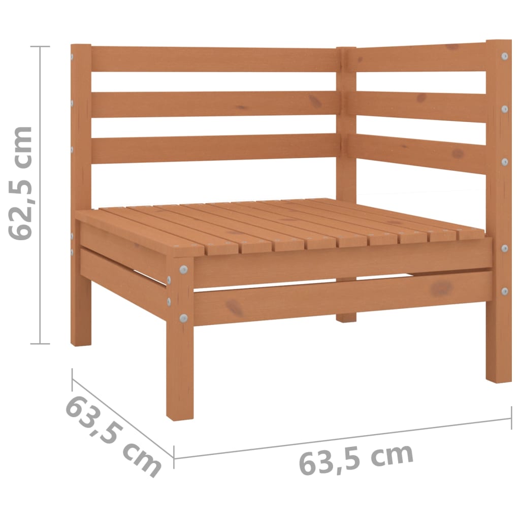 Divano da Giardino a 2 Posti Miele in Legno Massello di Pino cod mxl 73565