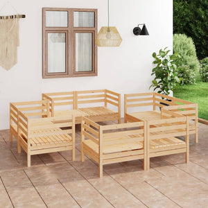 Set Divani da Giardino 8 pz in Legno Massello di Pino cod mxl 37019