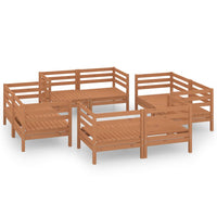 Set Salotto da Giardino 8pz Marrone Ambra Legno Massello Pino 3082430
