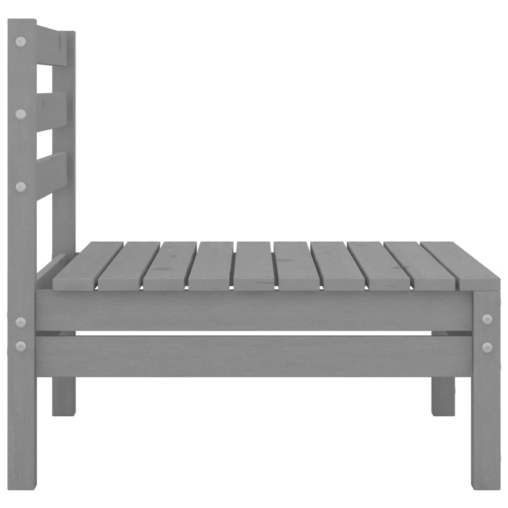 Set Divani da Giardino 3 pz Grigio in Legno Massello di Pino 3082464