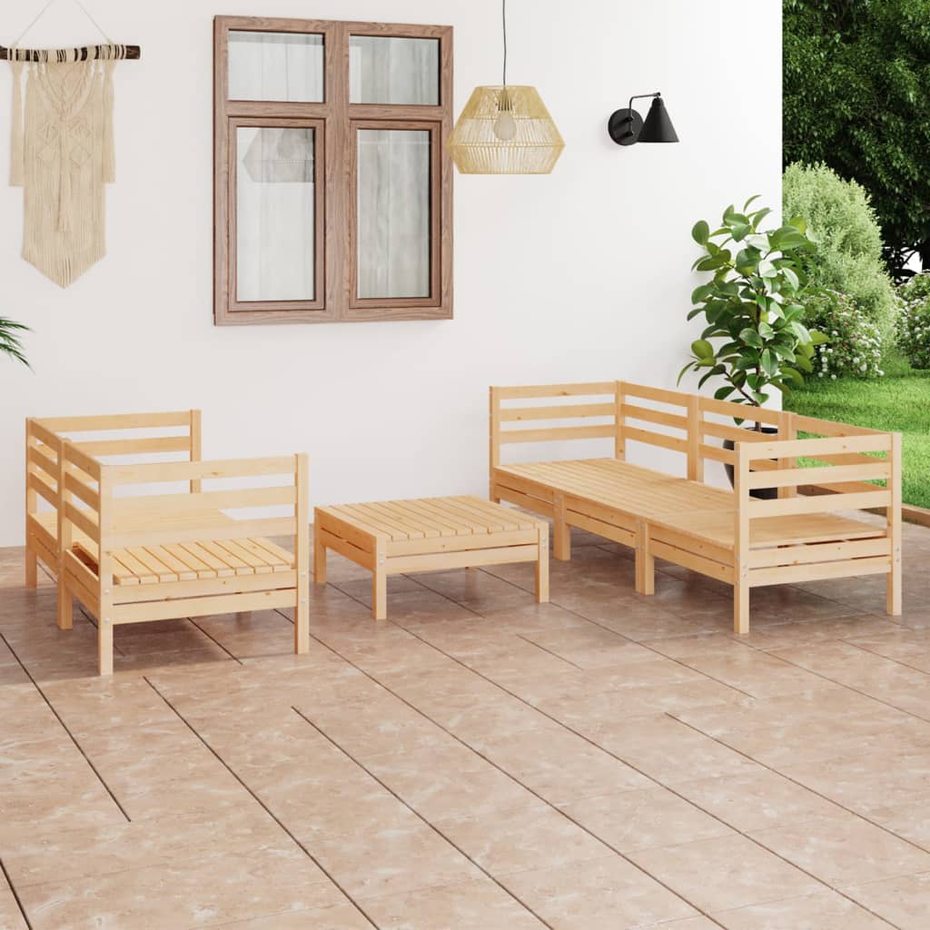 Set Divani da Giardino 6 pz in Legno Massello di Pino 3082472