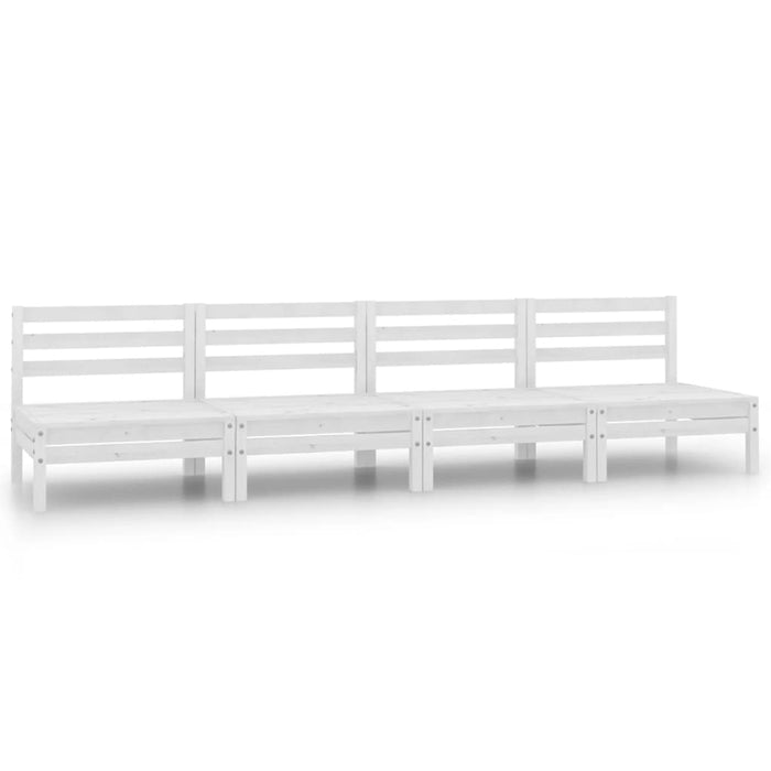 Set Divani da Giardino 4 pz Bianco in Legno Massello di Pino 3082483