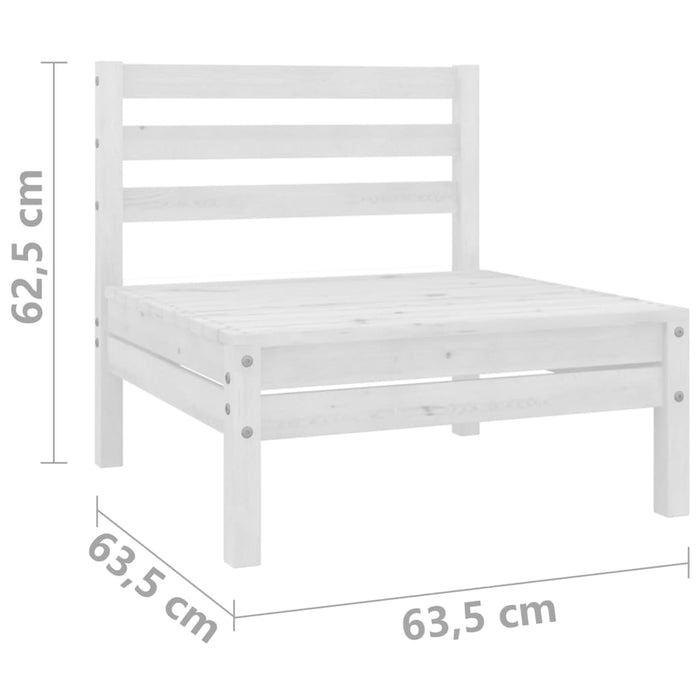 Set Divani da Giardino 4 pz Bianco in Legno Massello di Pino 3082483