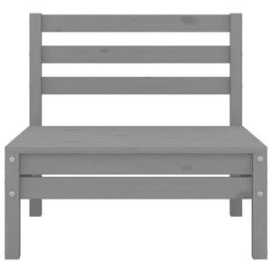 Set Divani da Giardino 8 pz Grigio in Legno Massello di Pino 3082514