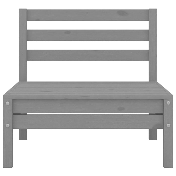 Set Divani da Giardino 8 pz Grigio in Legno Massello di Pino 3082514