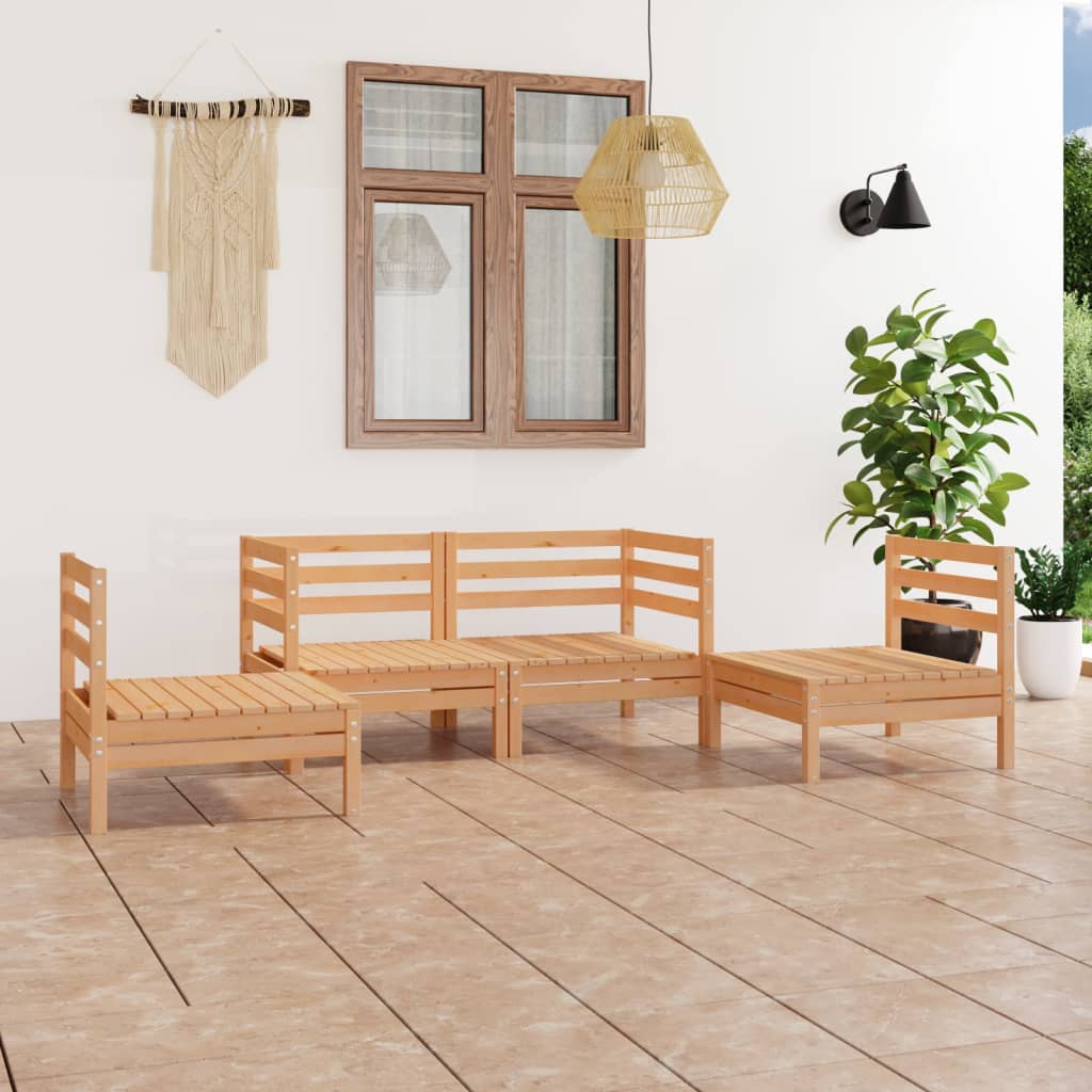 Set Divani da Giardino 4 pz in Legno Massello di Pino 3082522