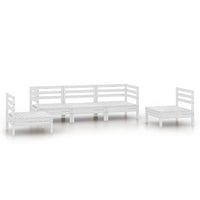 Set Divani da Giardino 5 pz Bianco in Legno Massello di Pino 3082533