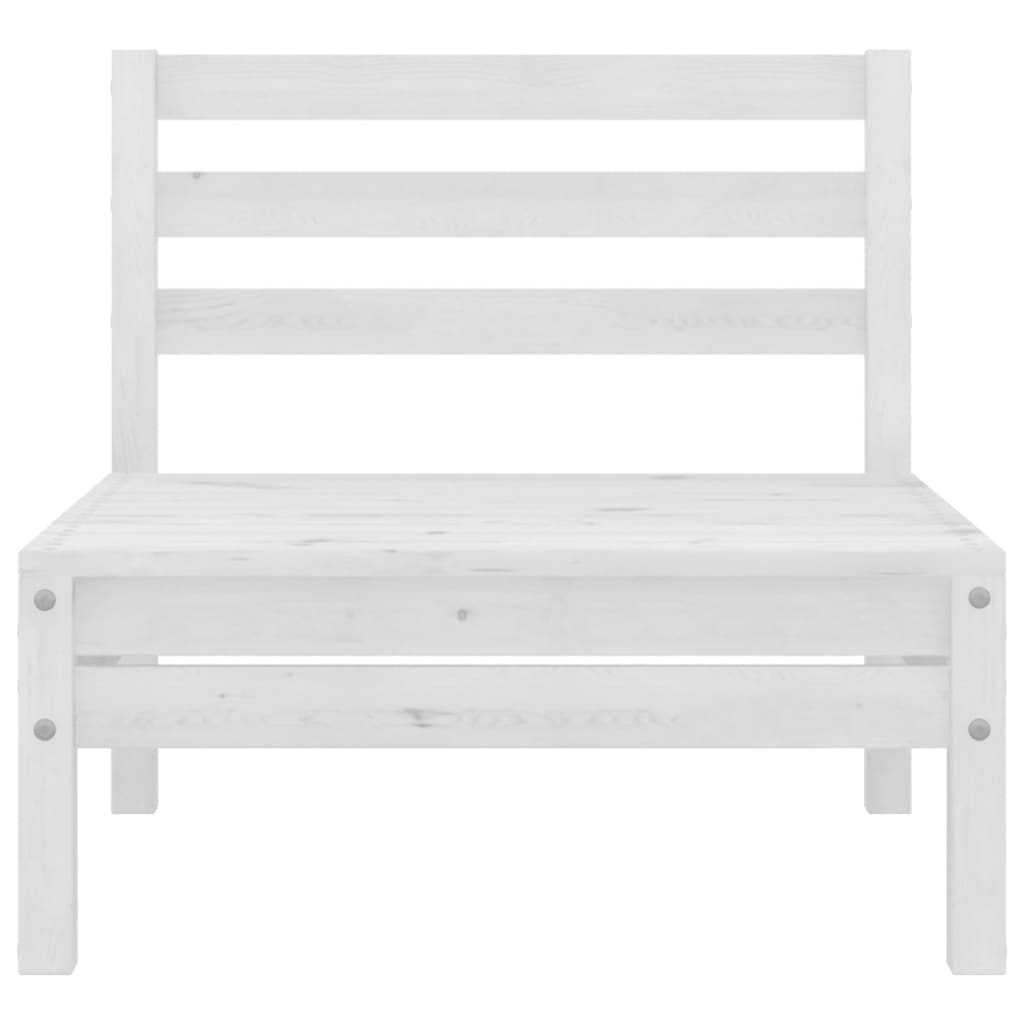 Set Divani da Giardino 5 pz Bianco in Legno Massello di Pino 3082533