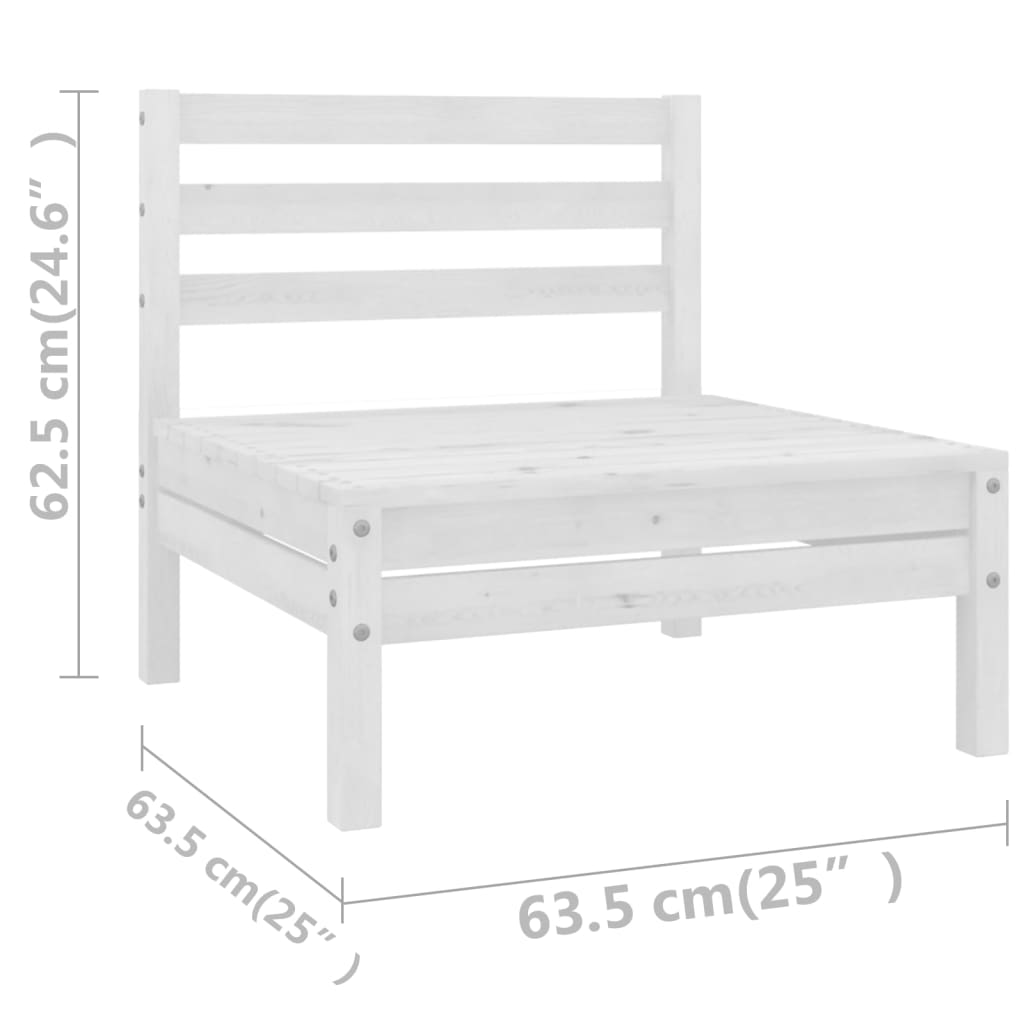 Set Divani da Giardino 5 pz Bianco in Legno Massello di Pino 3082533