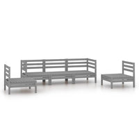 Set Divani da Giardino 5 pz Grigio in Legno Massello di Pino 3082534