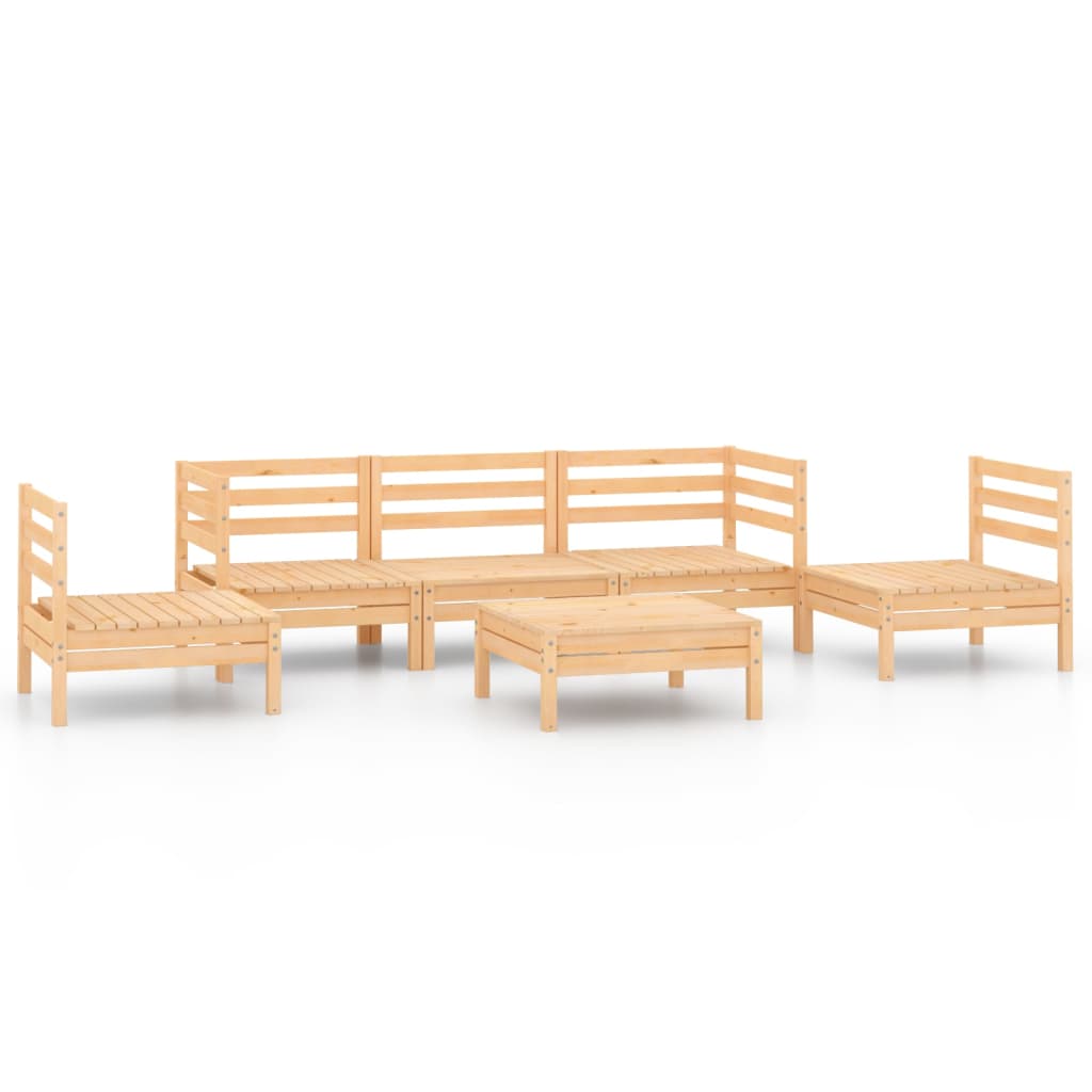 Set Divani da Giardino 6 pz in Legno Massello di Pino cod mxl 36469
