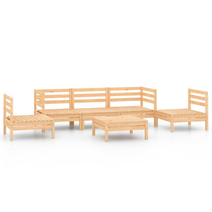 Set Divani da Giardino 6 pz in Legno Massello di Pino cod mxl 36469