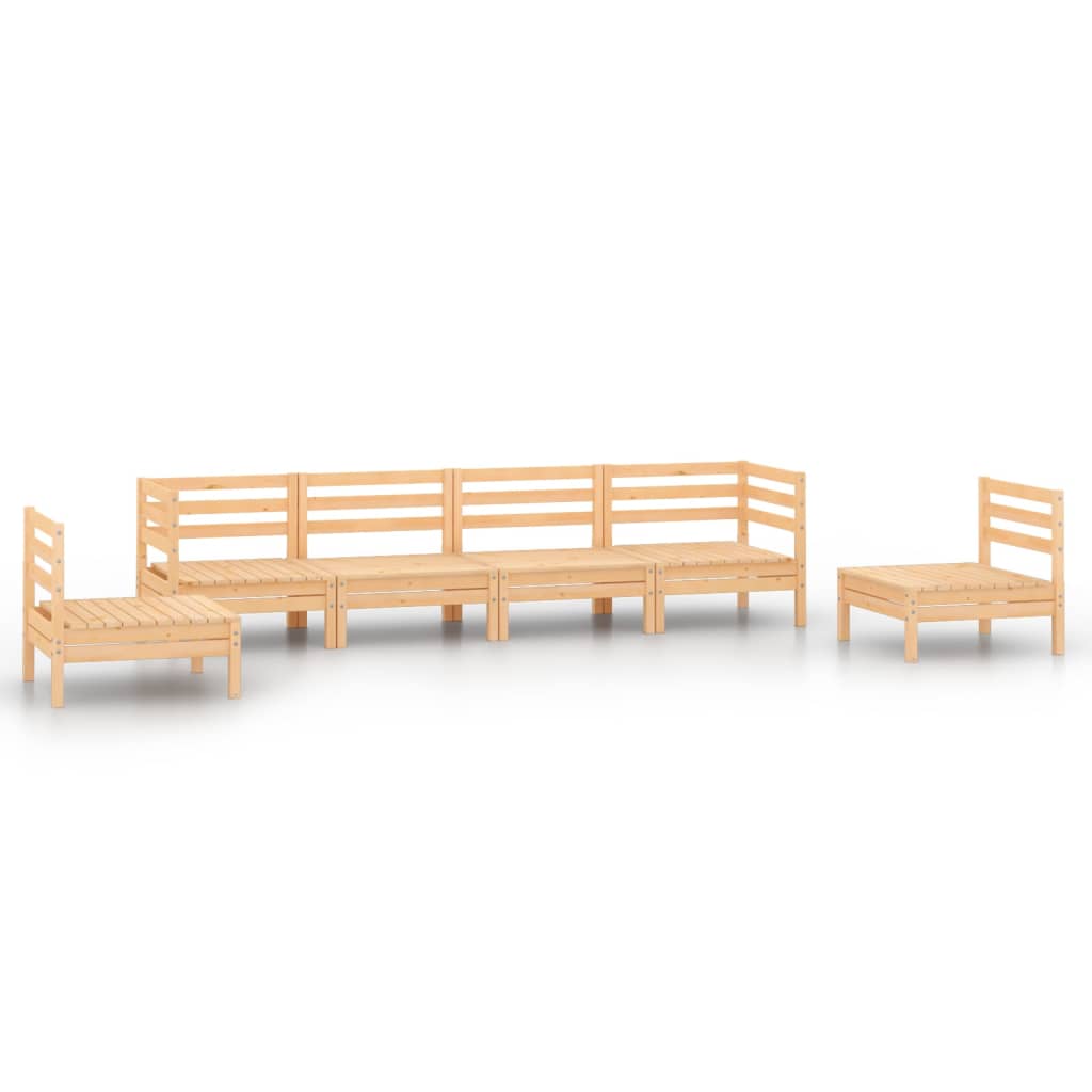 Set Divani da Giardino 6 pz in Legno Massello di Pino 3082542