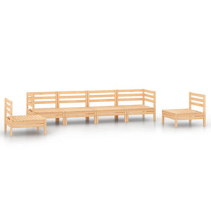 Set Divani da Giardino 6 pz in Legno Massello di Pino 3082542