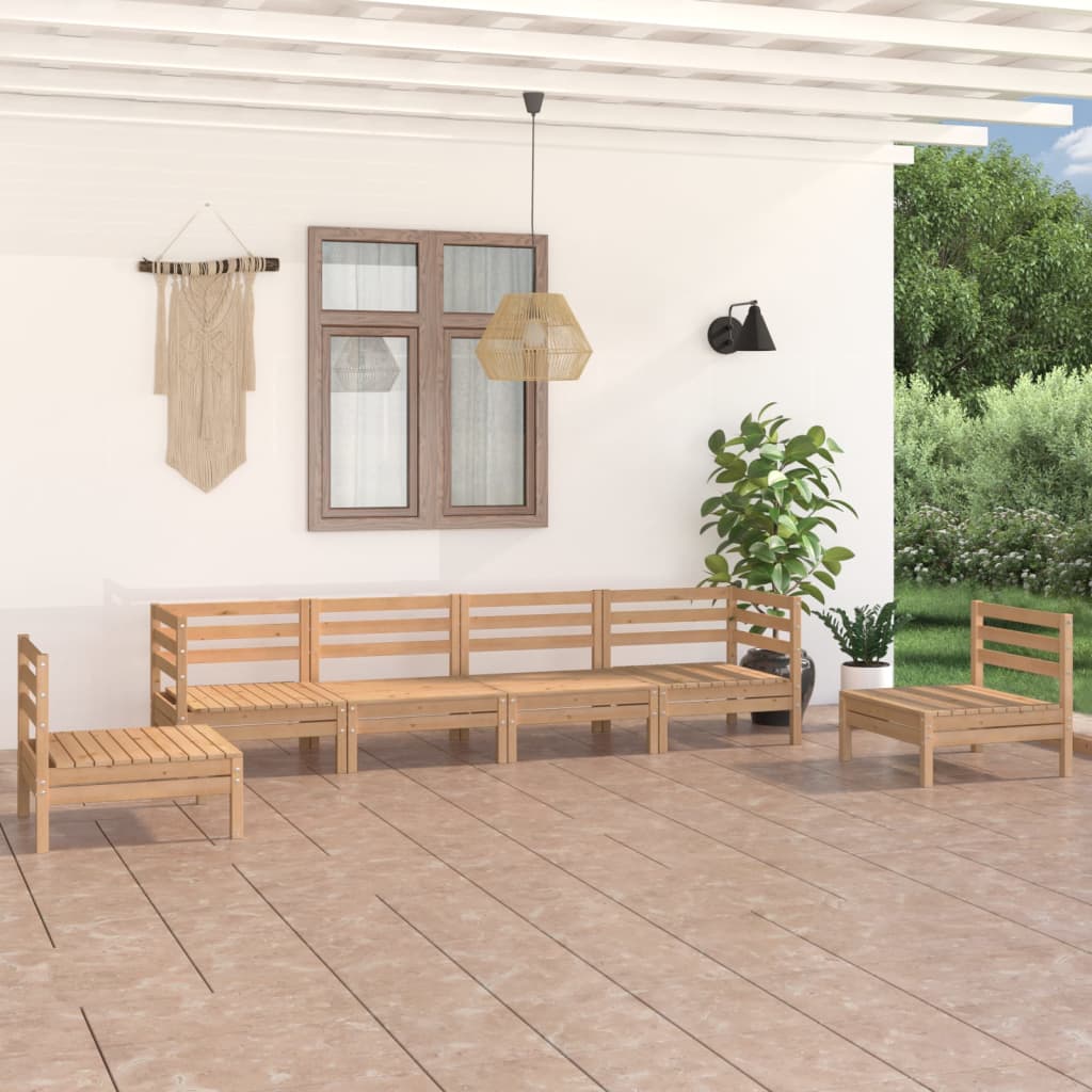 Set Divani da Giardino 6 pz in Legno Massello di Pino cod mxl 40275