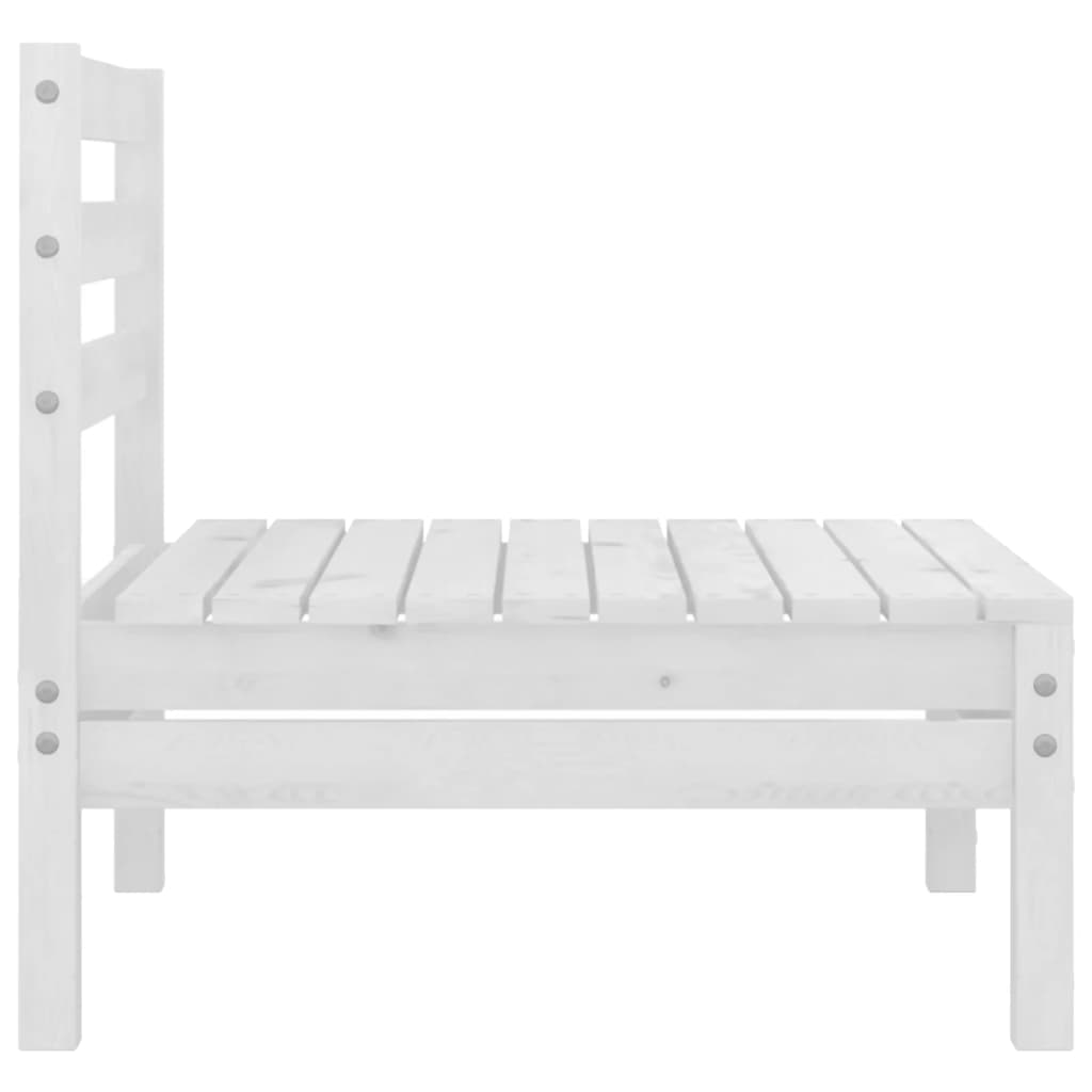 Set Divani da Giardino 6 pz Bianco in Legno Massello di Pino 3082543