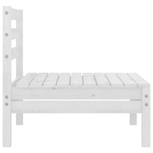 Set Divani da Giardino 6 pz Bianco in Legno Massello di Pino 3082543