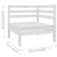 Set Divani da Giardino 6 pz Bianco in Legno Massello di Pino 3082543