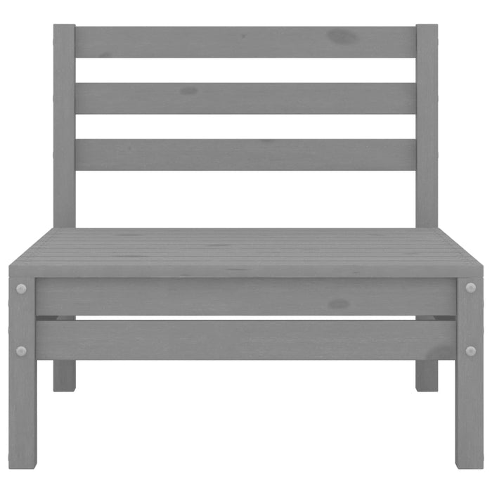 Set Divani da Giardino 9 pz Grigio in Legno Massello di Pino 3082544