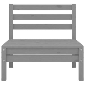 Set Divani da Giardino 7 pz Grigio in Legno Massello di Pino 3082549
