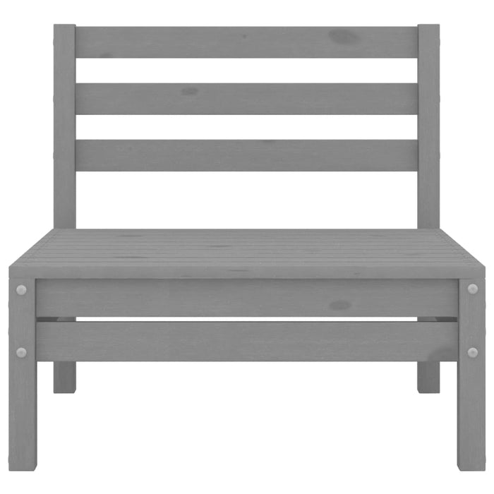 Set Divani da Giardino 7 pz Grigio in Legno Massello di Pino 3082549