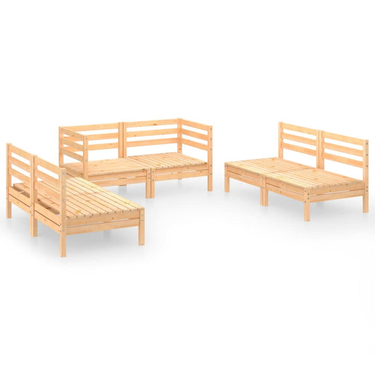 Set Divani da Giardino 6 pz in Legno Massello di Pino 3082552