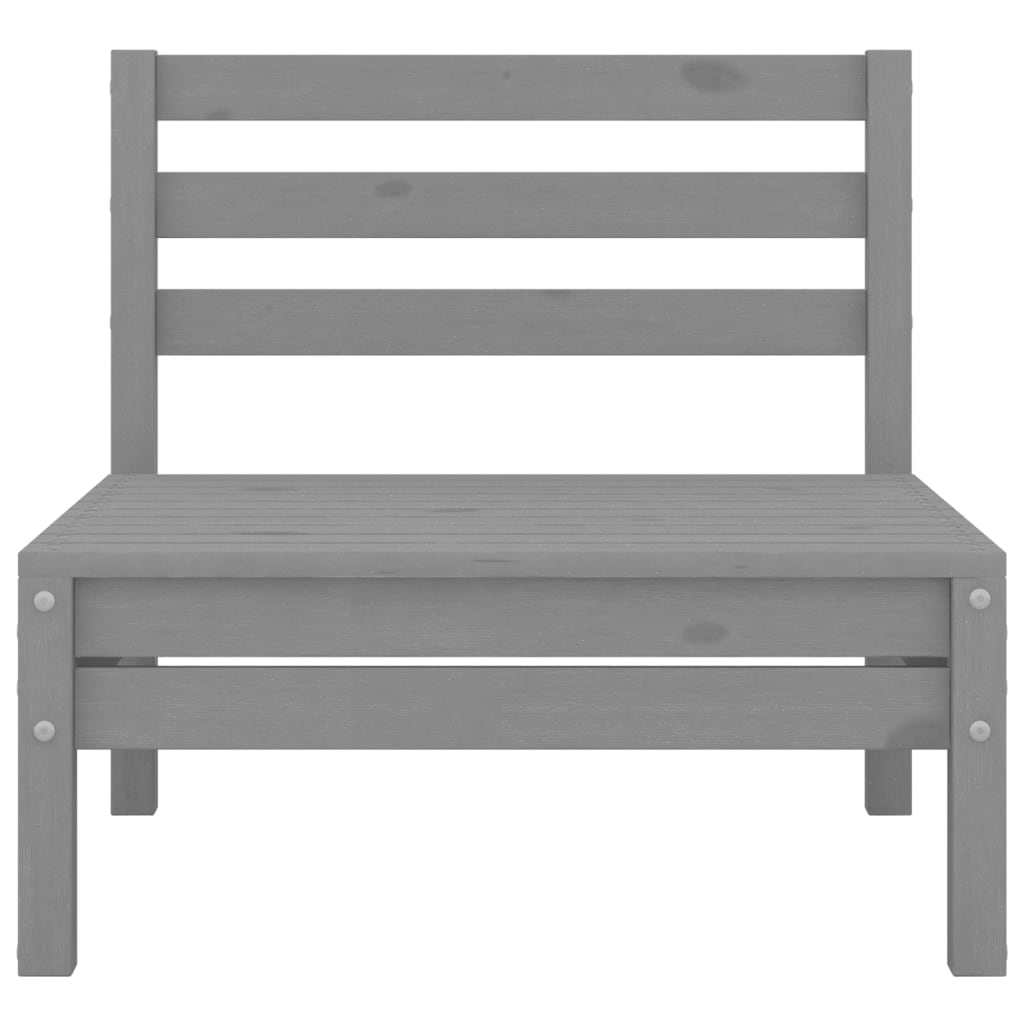 Set Divani da Giardino 7 pz Grigio in Legno Massello di Pino 3082564