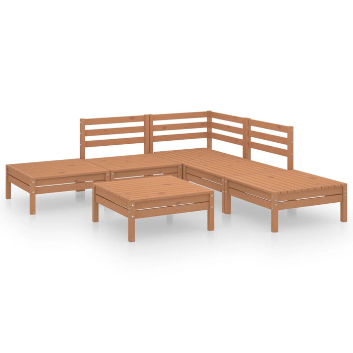Set Salotto da Giardino 6 pz in Legno Massello di Pino Ambra 3082645