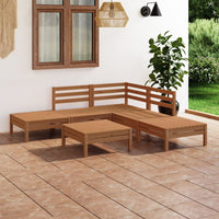 Set Salotto da Giardino 6 pz in Legno Massello di Pino Ambra 3082645