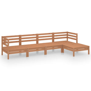 Set Salotto da Giardino 5 pz in Legno Massello di Pino Ambra 3082680