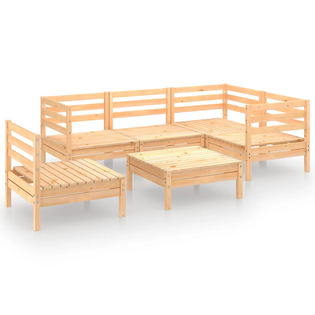 Set Divani da Giardino 6 pz in Legno Massello di Pino 3082722