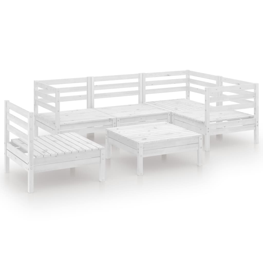 Set Salotto da Giardino 6 pz in Legno Massello di Pino Bianco 3082723