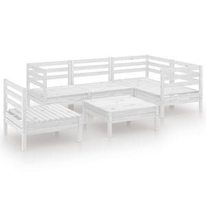 Set Salotto da Giardino 6 pz in Legno Massello di Pino Bianco 3082723