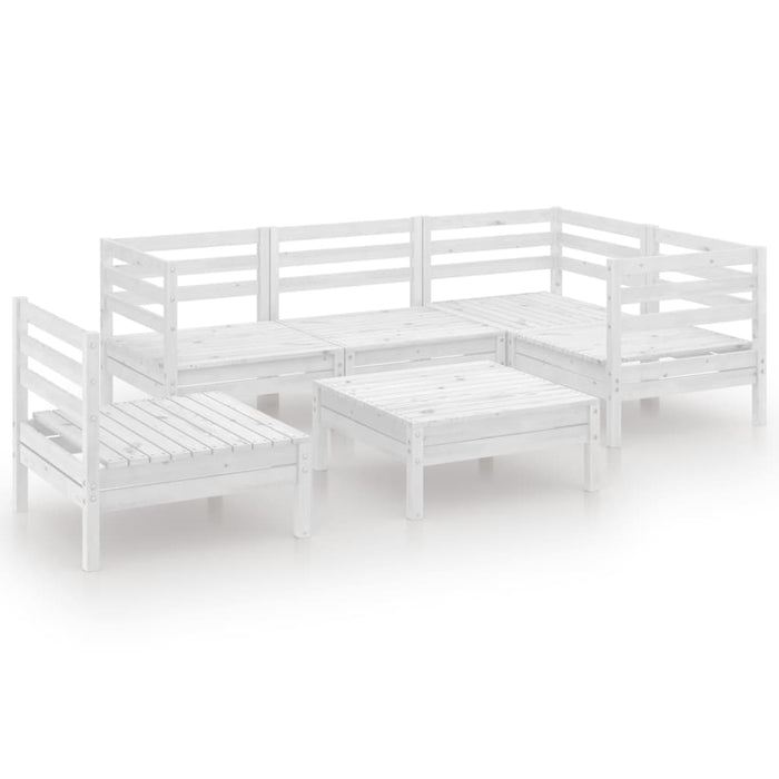 Set Salotto da Giardino 6 pz in Legno Massello di Pino Bianco 3082723