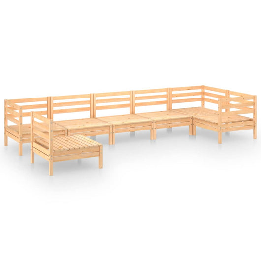 Set Divani da Giardino 7 pz in Legno Massello di Pino 3082737